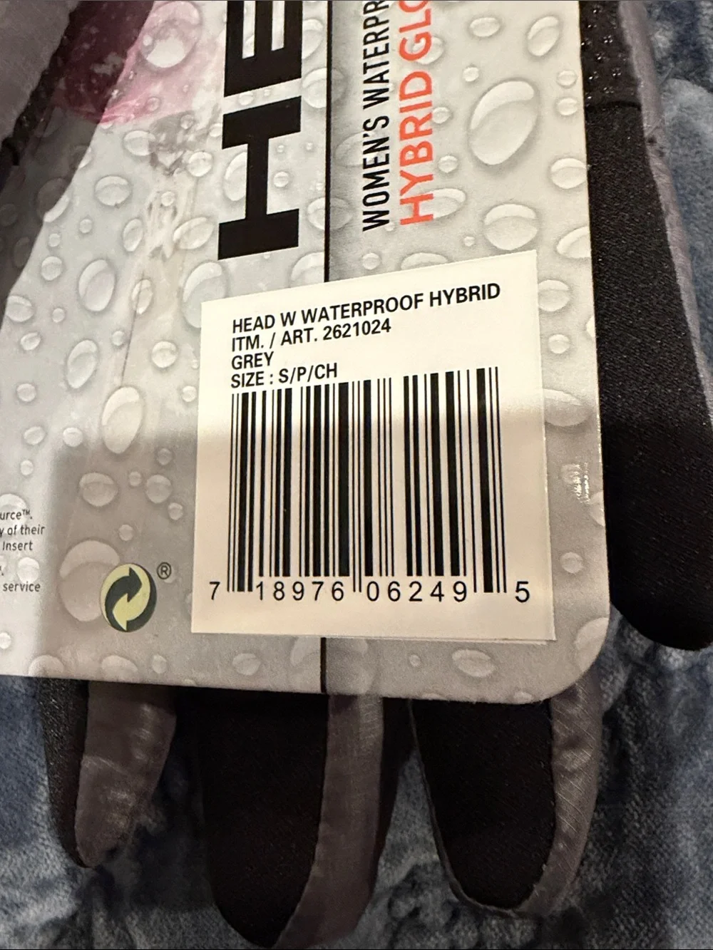 Head Quilted Insulated Women's Gloves in Gray